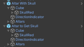 Two red skull altars in the hierarchy